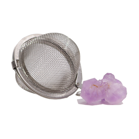 Boule à thé inox avec pendentif pierre naturelle – Édition “Gemstones”