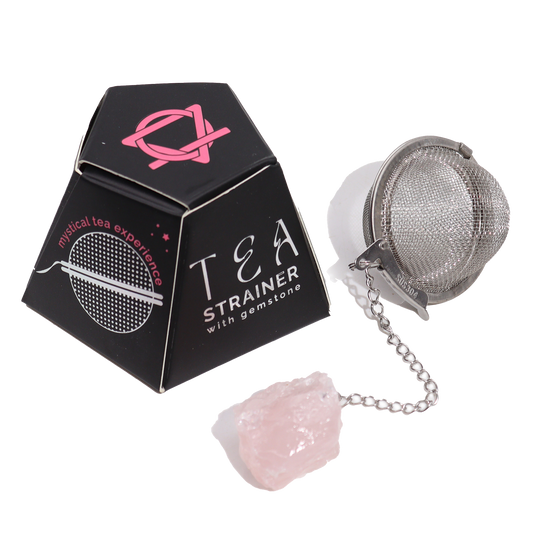 Boule à thé inox avec pendentif pierre naturelle – Édition “Gemstones”