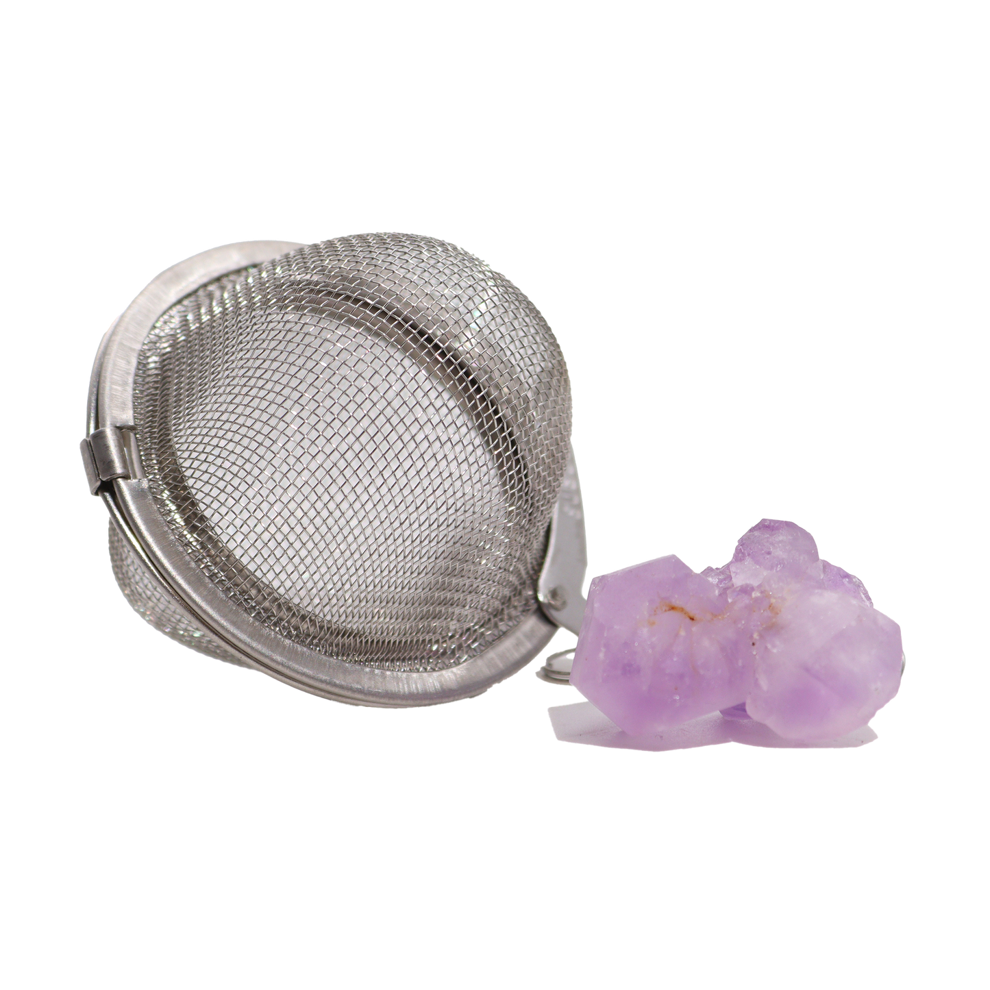 Boule à thé inox avec pendentif pierre naturelle – Édition “Gemstones”