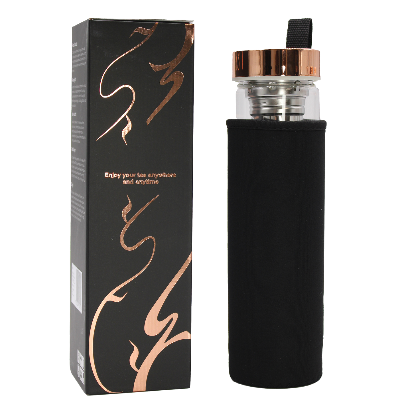 Bouteille Infuseur en Verre – Or rosé – Améthyste (500 ml)